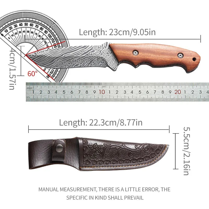 Damascus Steel Kitchen Knife – Sharp Stainless Blade, 10.5cm