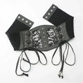 Retro Ladies's Elastic Lace Buckle Corset Belts Goth Punk Dress Black