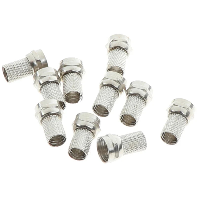 10-Pack Screw-On F Connectors for RG6 Coaxial Cable | Satellite TV
