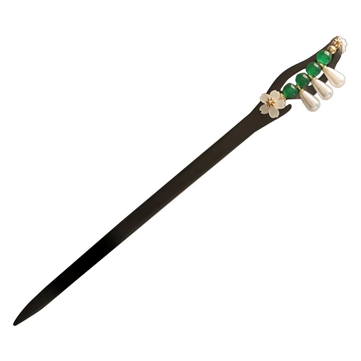 Chinese Floral Hair Chopsticks | Pearl Flower Wood Hair Stick