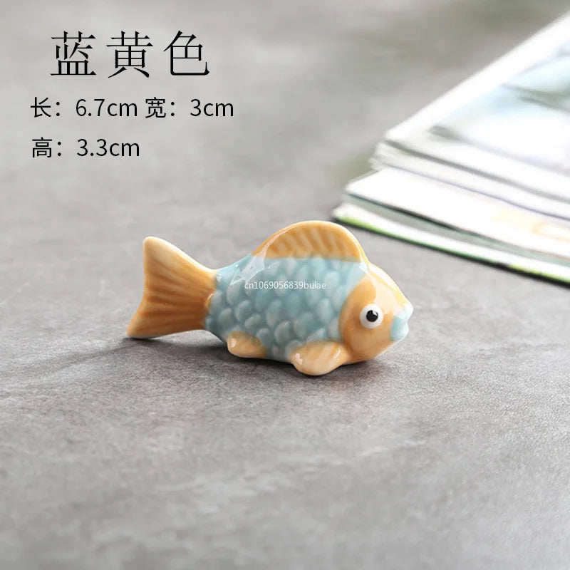 Cute Fish Ceramic Chopstick Rest | Utensil Holder & Table Decor