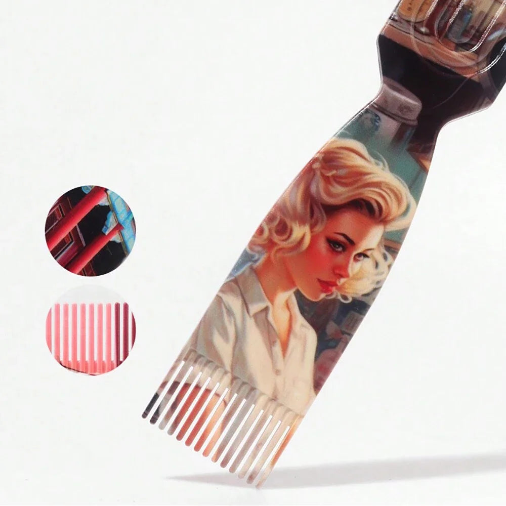 Retro Print Anti-Static Hair Comb – Men's Styling & Detangling