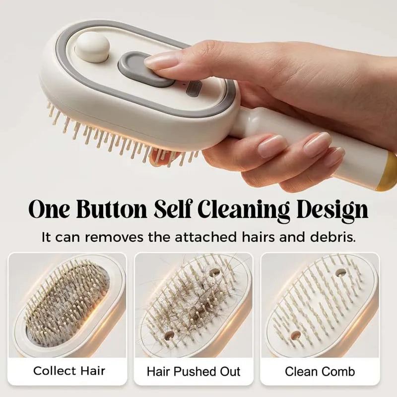 2-in-1 Red Light Scalp Massager Brush with Mist Spray Comb