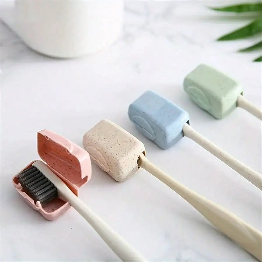 4-Pack Portable Toothbrush Head Covers – Travel Protective Caps