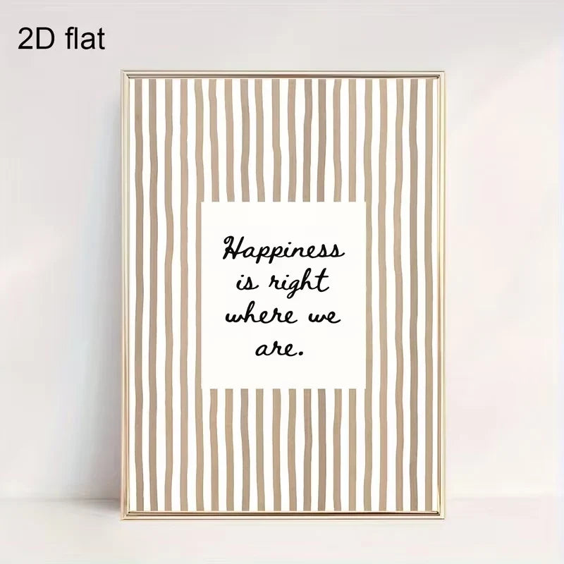 "Happiness Is Right Where We Are" Quote Canvas Wall Art