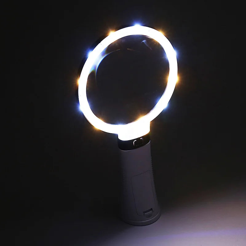 LED Magnifying Mirror 10X 30X with Heating, Cooling & 12 LEDs
