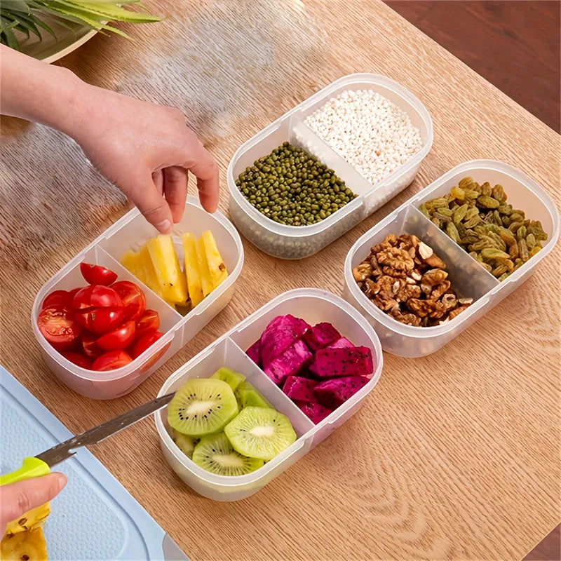Dual Compartment Food Storage Container & Spice Organizer