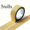 Gold Glitter Washi Tape – DIY Crafts & Scrapbooking, 5m Roll