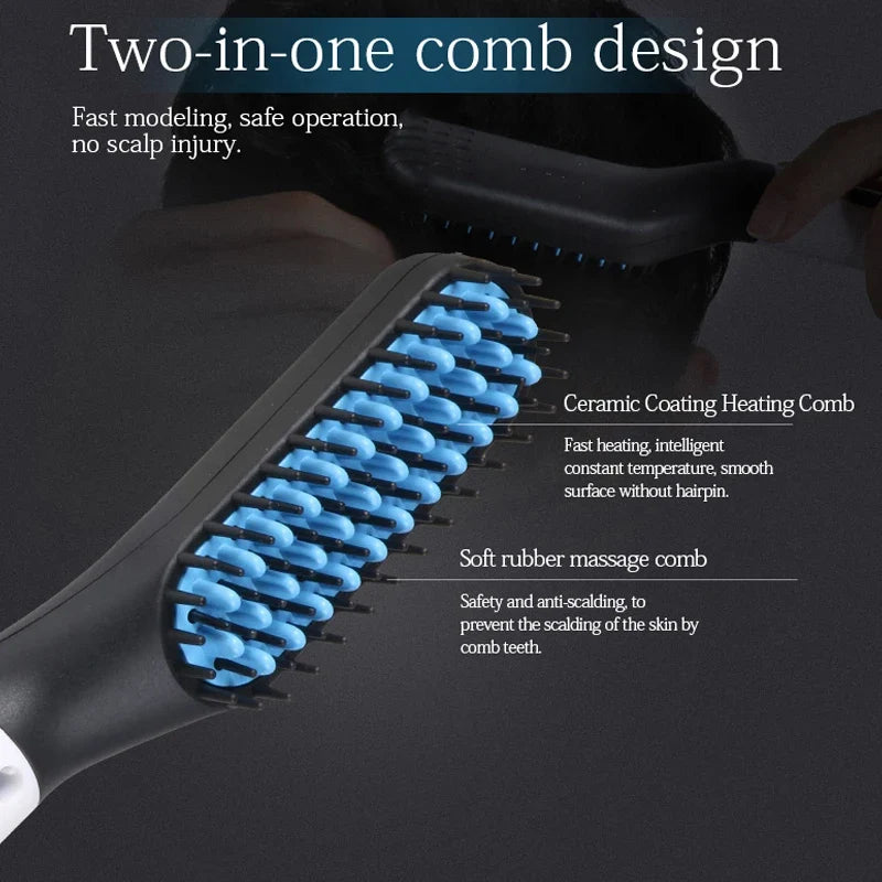 Portable Hair & Beard Straightening Comb | 2 Heat Settings