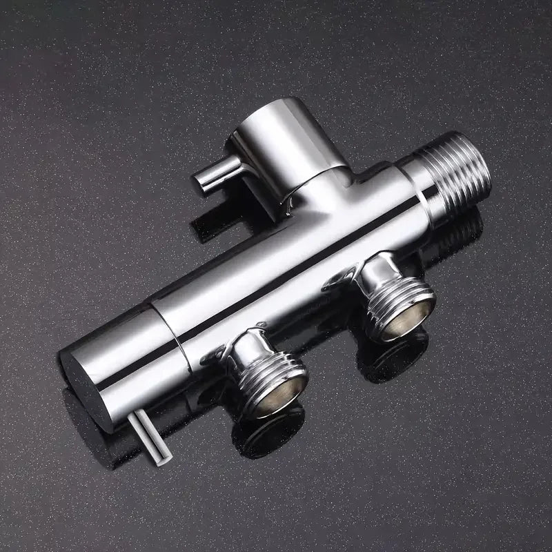 Dual Outlet Chrome Angle Valve G1/2 | Washing Machine Valve