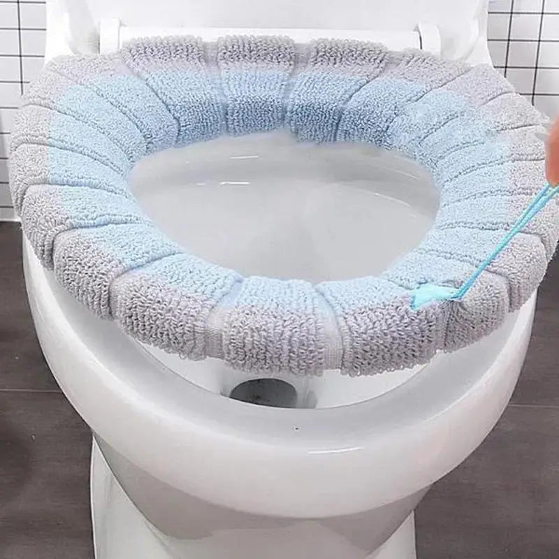 Warm Soft Thickened Toilet Seat Cover Cushion with Handle