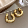 Huitan Chunky Hoop Earrings – Minimalist Circle Statement Jewelry