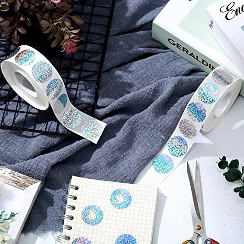 300Pcs Laser Scratch-Off Stickers 2.5cm Round Secret Code Labels