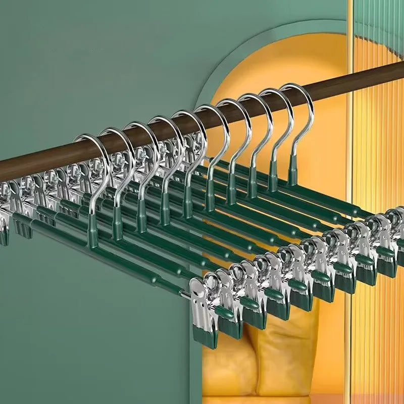 Adjustable Pants Hangers with Non-Slip Clips for Skirts & Jeans