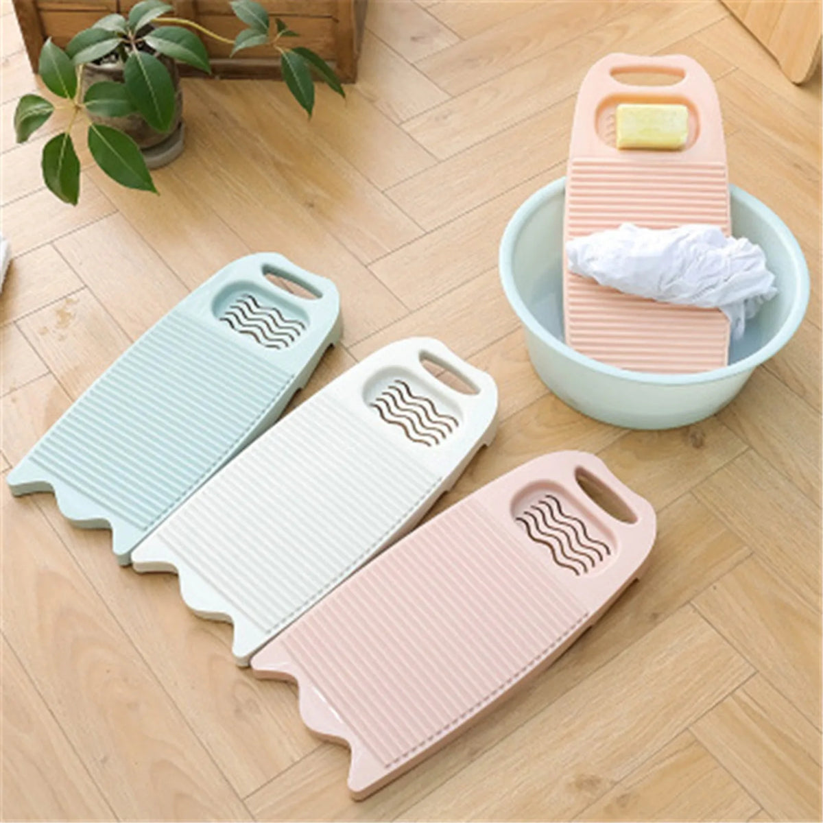 Thickened Plastic Washboard with Soap Holder | Hand Laundry