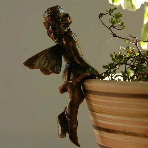 Fairy Angel Pot Hugger Resin Figurine – Garden Cup Hanger