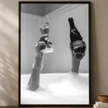 Woman Drinking Wine in Bathtub Poster – Self-Stick Wall Art