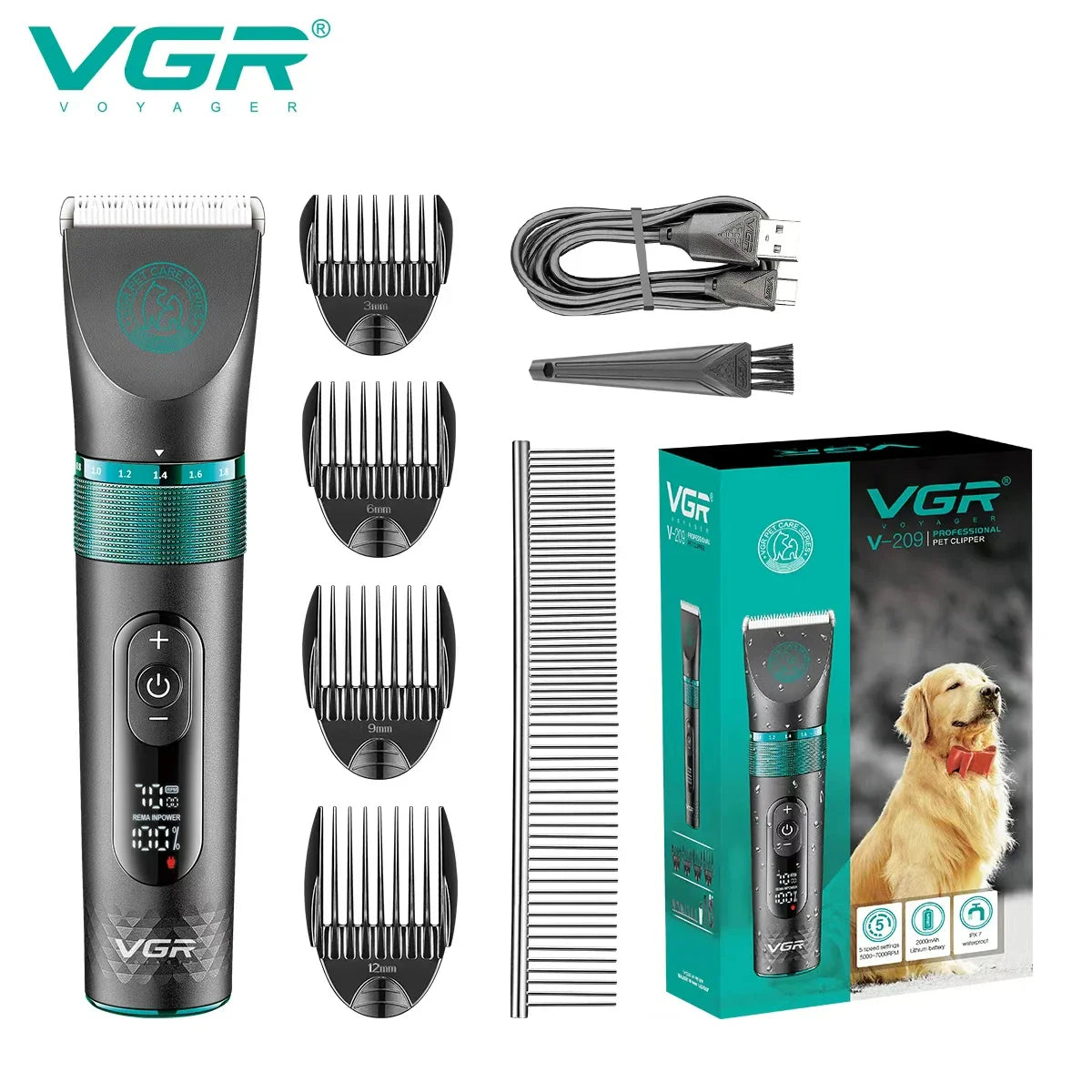 VGR V-209 Electric Pet Hair Clipper & Trimmer for Cats & Dogs