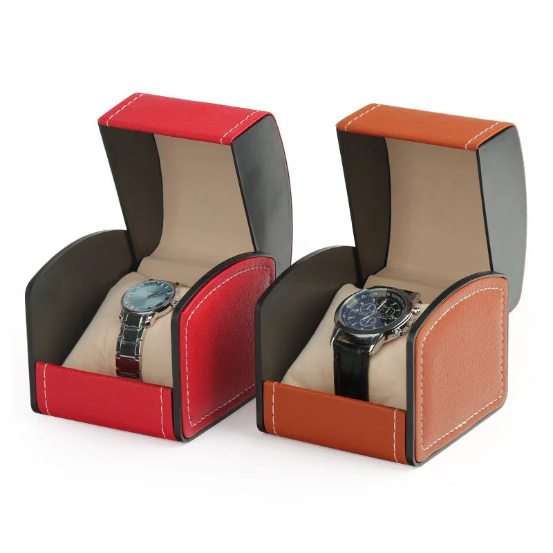 PU Leather Flip-top Watch Box Luxury Storage Case Wristwatch