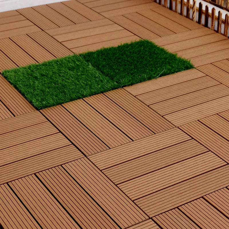 22-Pc Interlocking WPC Outdoor Deck Tiles – UV & Weather Resistant
