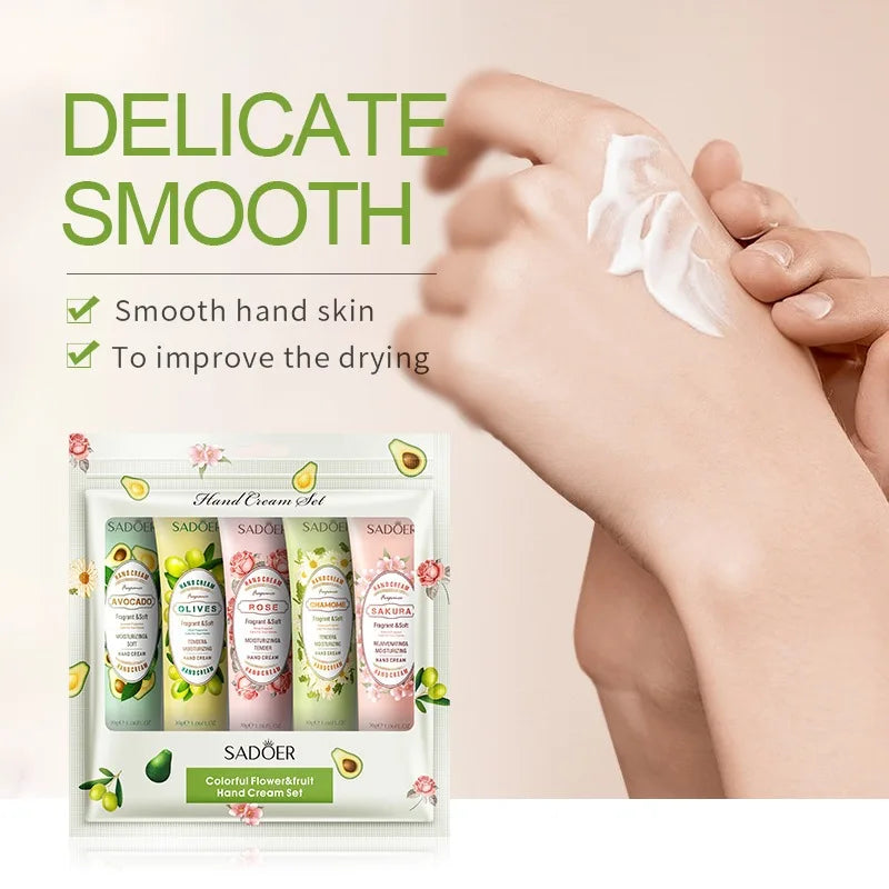 SADOER 5-Piece Fragrance Hand Cream Set | Moisturizing Gift