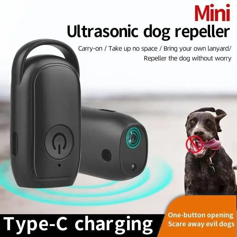 Ultrasonic Dog Bark Deterrent – USB Rechargeable & LED Light