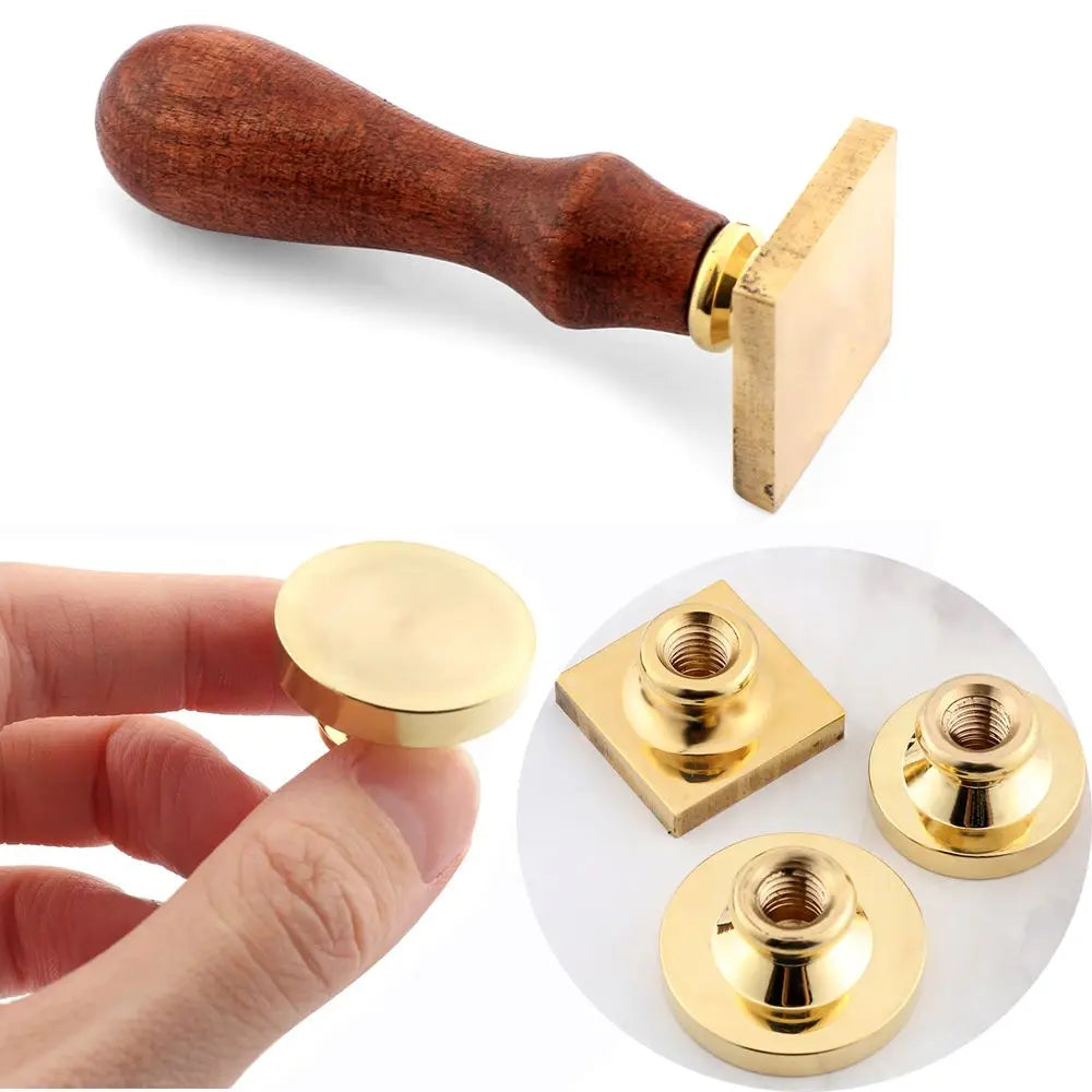 Retro Brass Sealing Wax Stamps Head Wooden Stamp Handle Rosewood Seal
