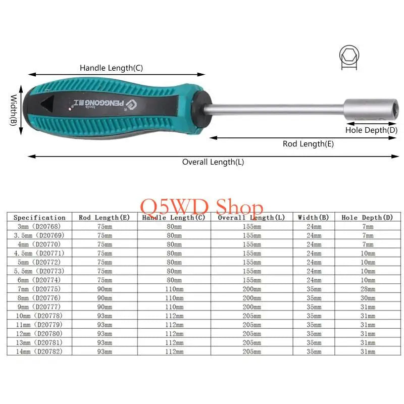 11mm Hex Nut Driver Screwdriver – CR-V Steel Hand Tool