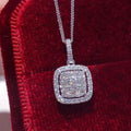 Huitan Square CZ Pendant Necklace – Silver Fashion Jewelry