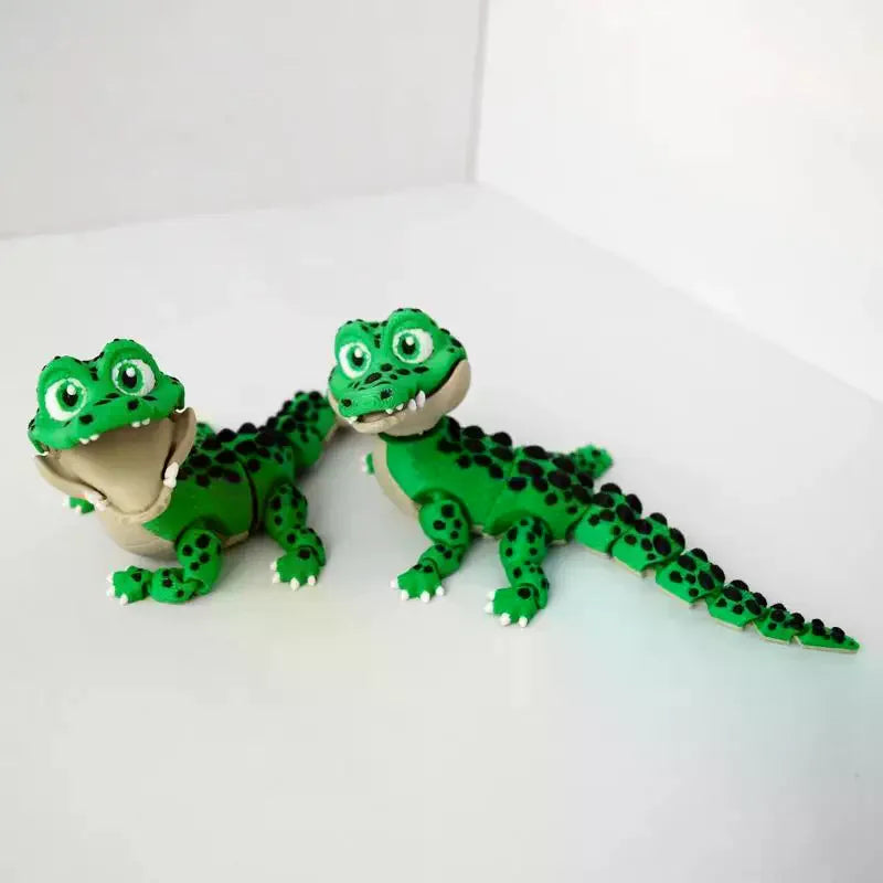 3D Printed Crocodile Toy – Movable Joints Desk Statue