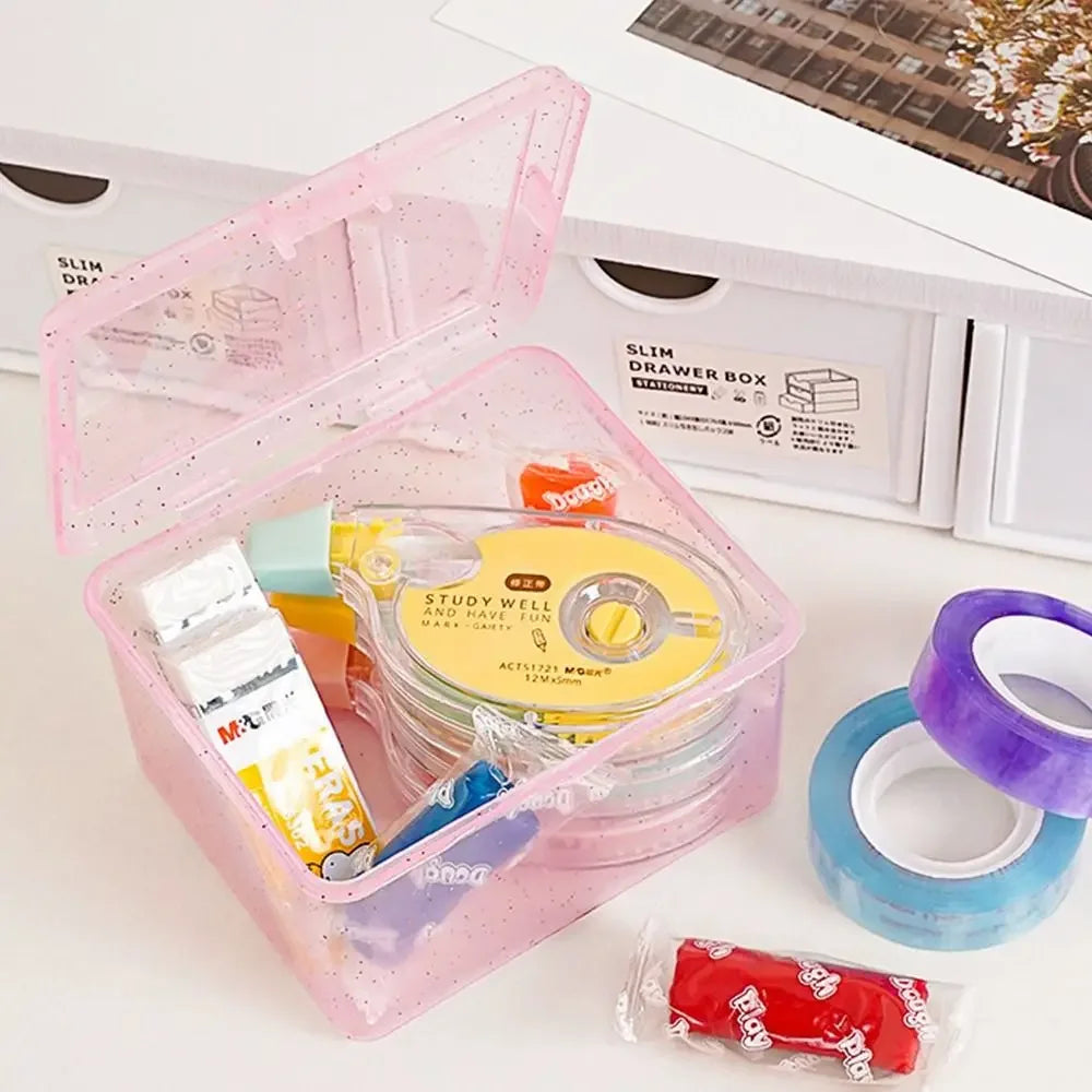 Transparent Plastic Storage Box Jewelry Container Rectangular Shape