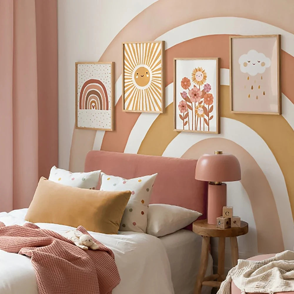 Boho Rainbow Canvas Wall Art | Nursery & Girl Room Décor