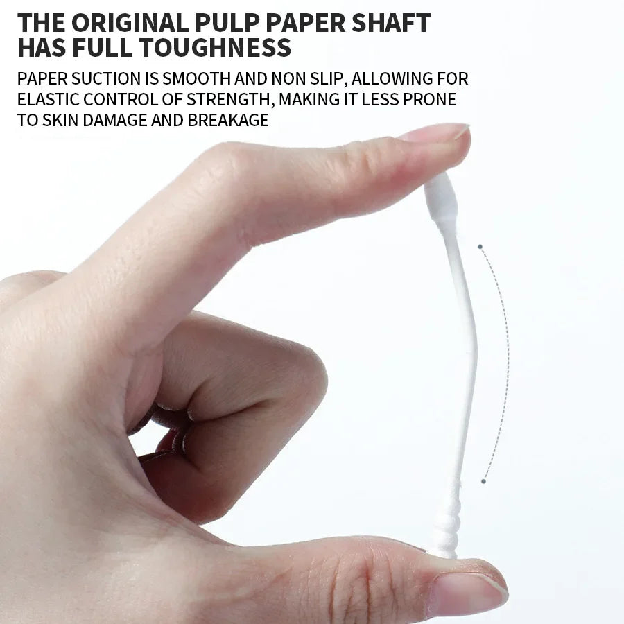 200-Pack Double-Ended Cotton Swabs – Makeup & Personal Care
