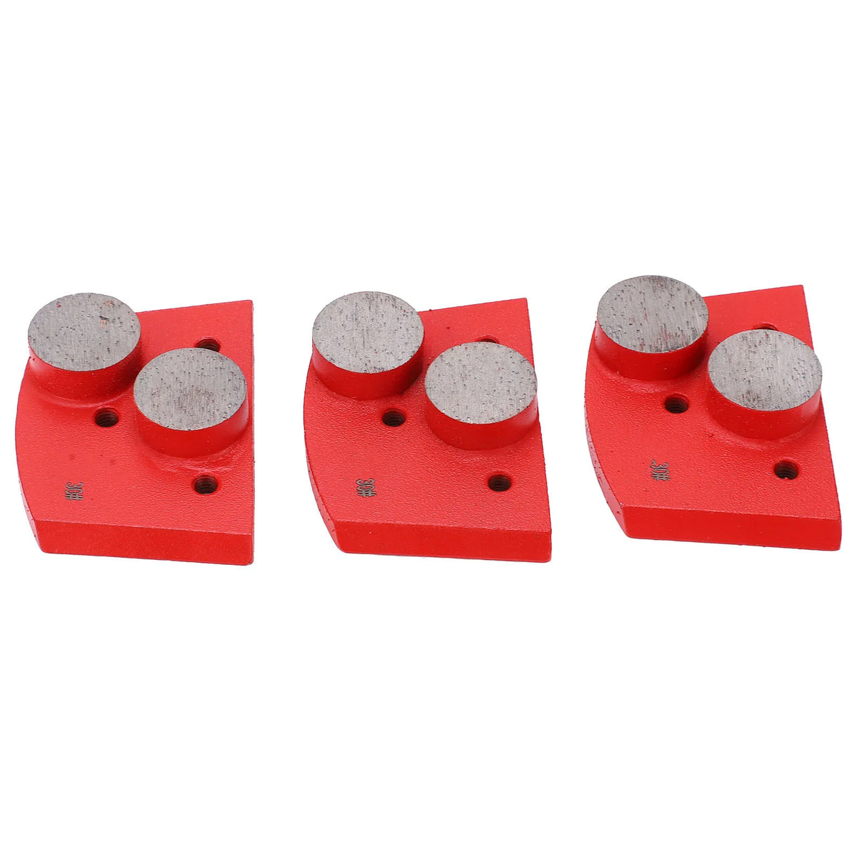 Diamond Grinding Pads Red Trapezoid 30 Grit 2 Cylindrical Teeth