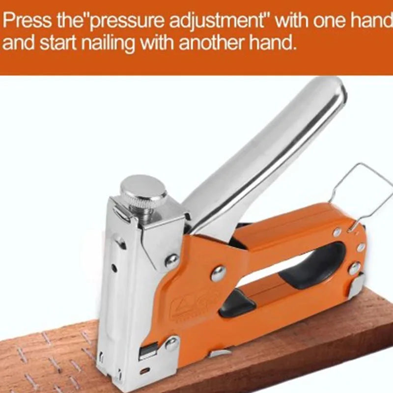Heavy Duty 3-in-1 Manual Staple Gun Brad Nailer Alloy Steel