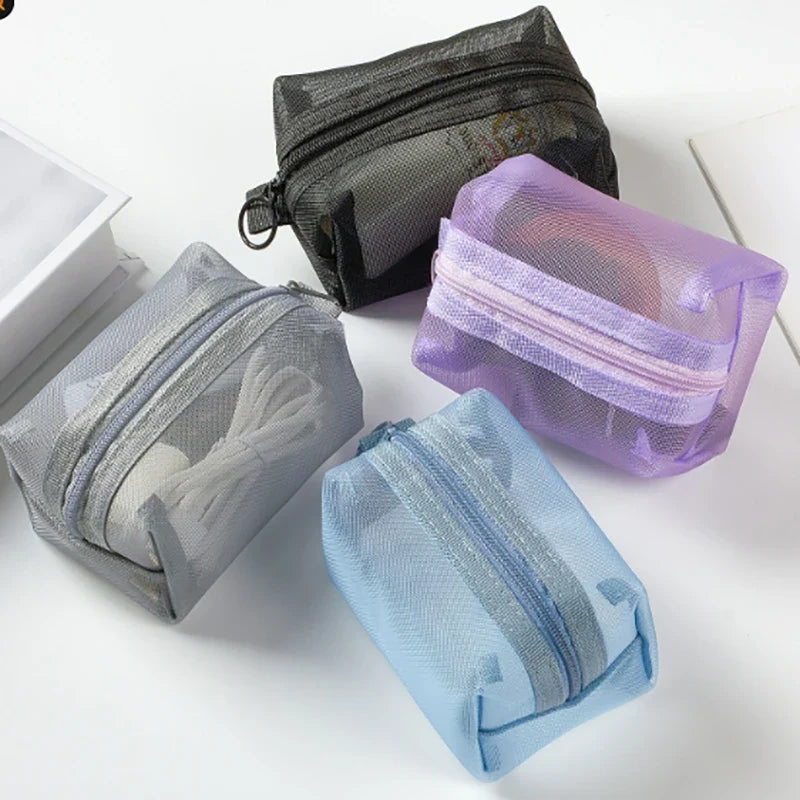 Breathable Mesh Zipper Pouch | Mini Travel & Makeup Bag