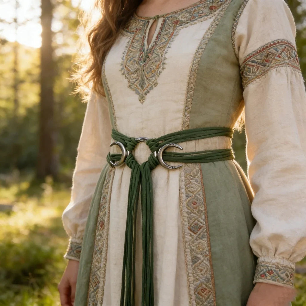 Vintage Medieval Long Rope Knot Women's Belt Nordic Witch Waist