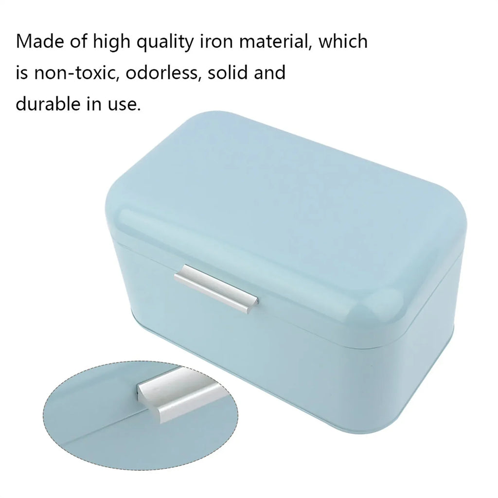 Retro Metal Bread Box – Iron Kitchen Food Storage Container