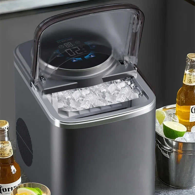 Compact Ice Maker 16KG/24H | Self-Priming Countertop Machine