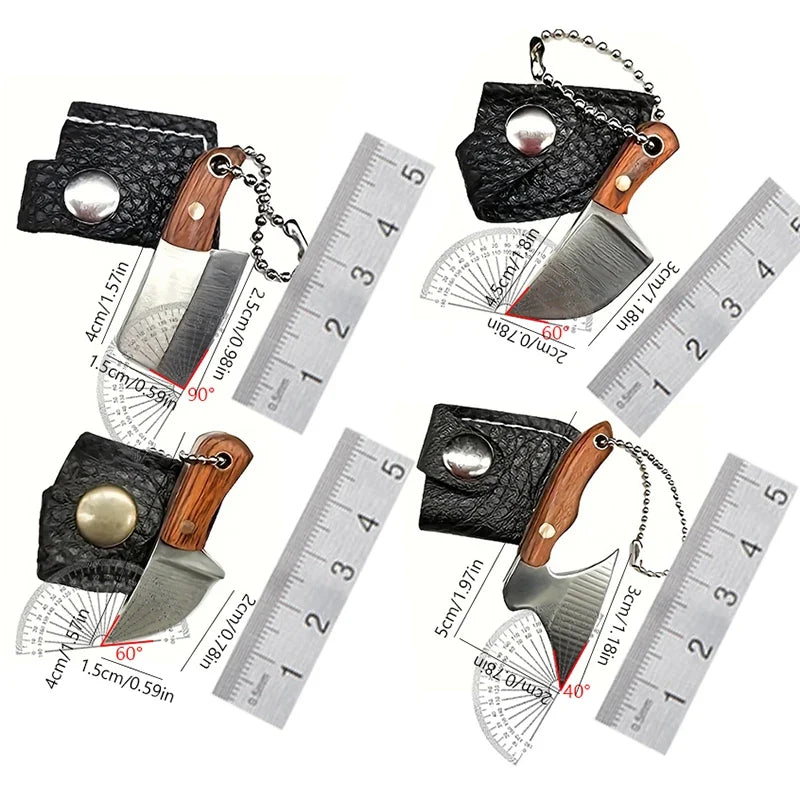 4-Piece Mini Stainless Steel Keychain Knife Set | Pocket Utility