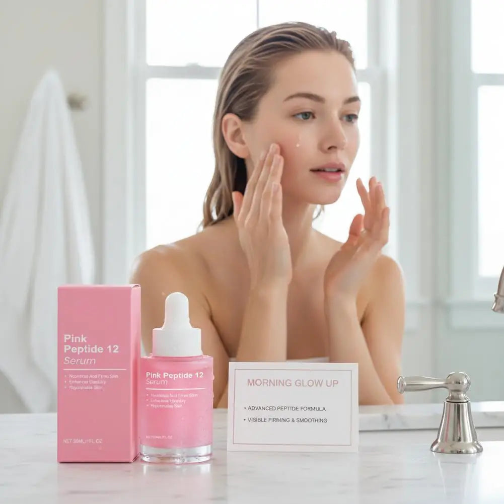 Pink Peptide 12 Glow Facial Serum Firming Brightening Hydrating