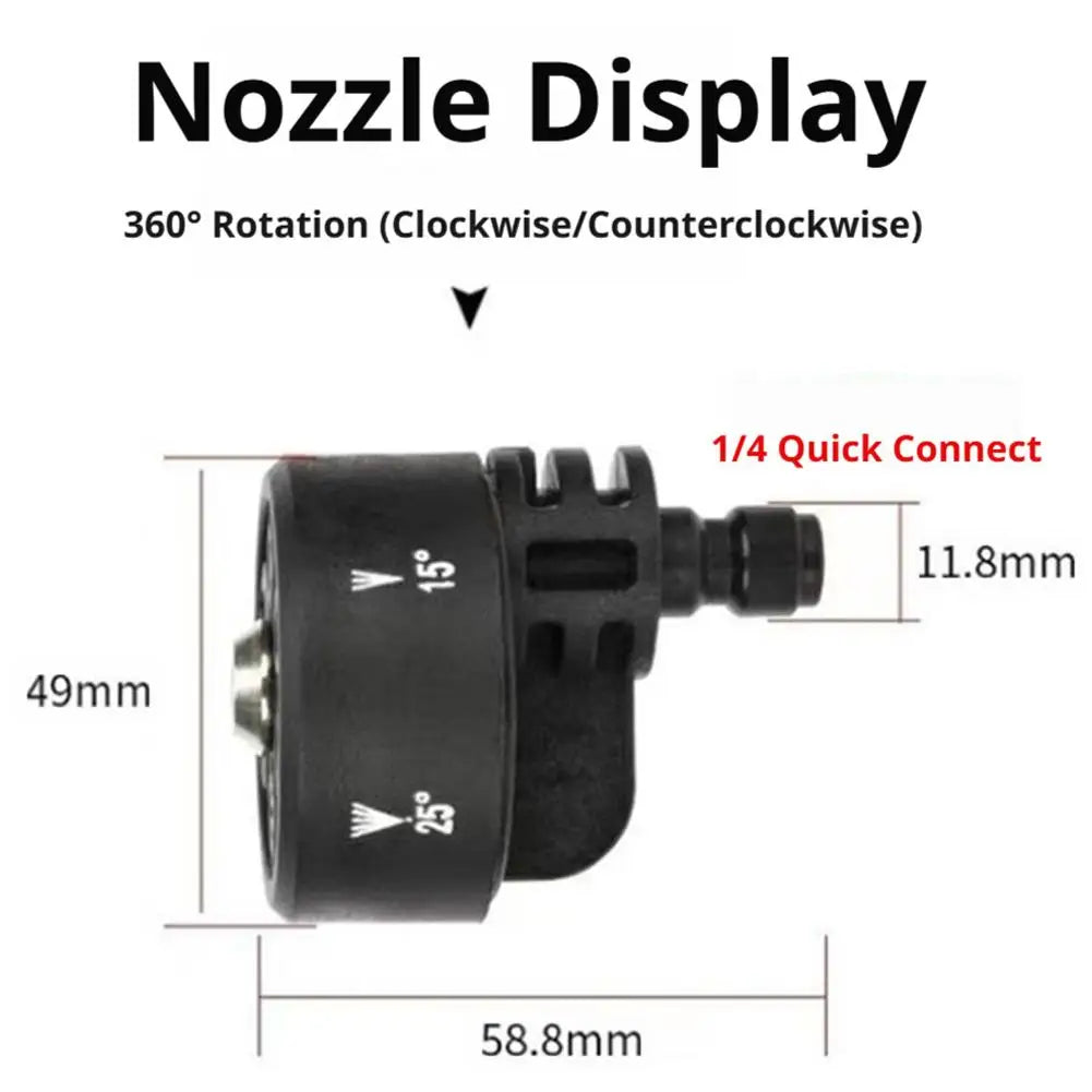 6-in-1 High Pressure Washer Nozzle 1/4" Quick Connect