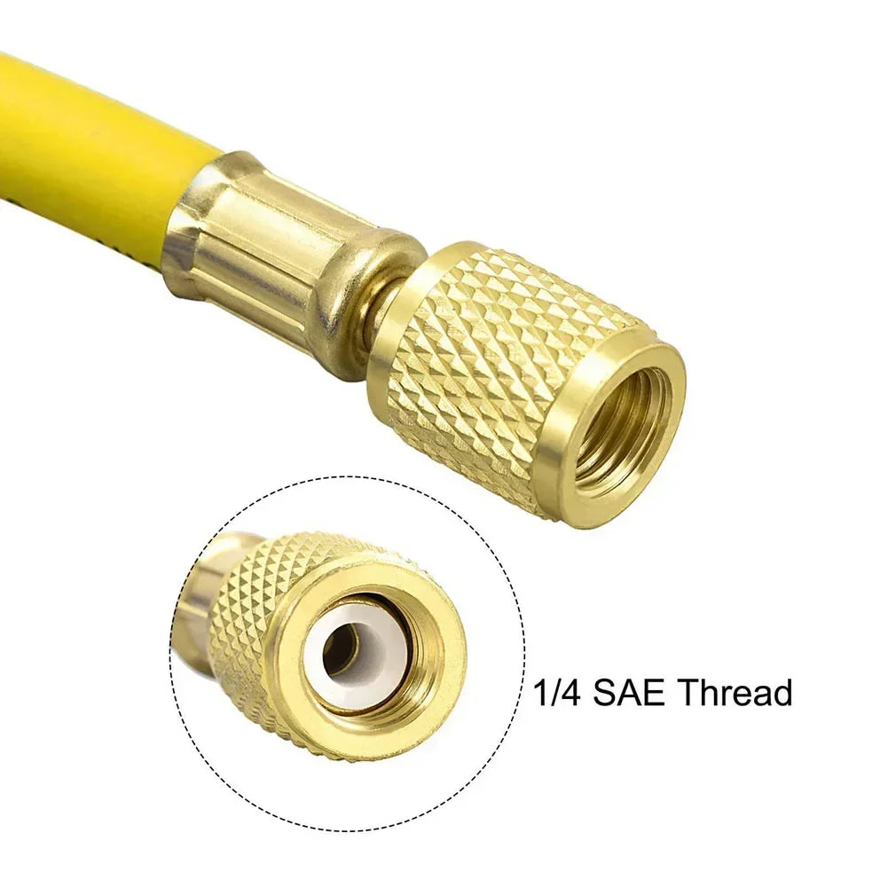 1/4 SAE AC Charging Hose 800PSI Flexible Brass Connectors