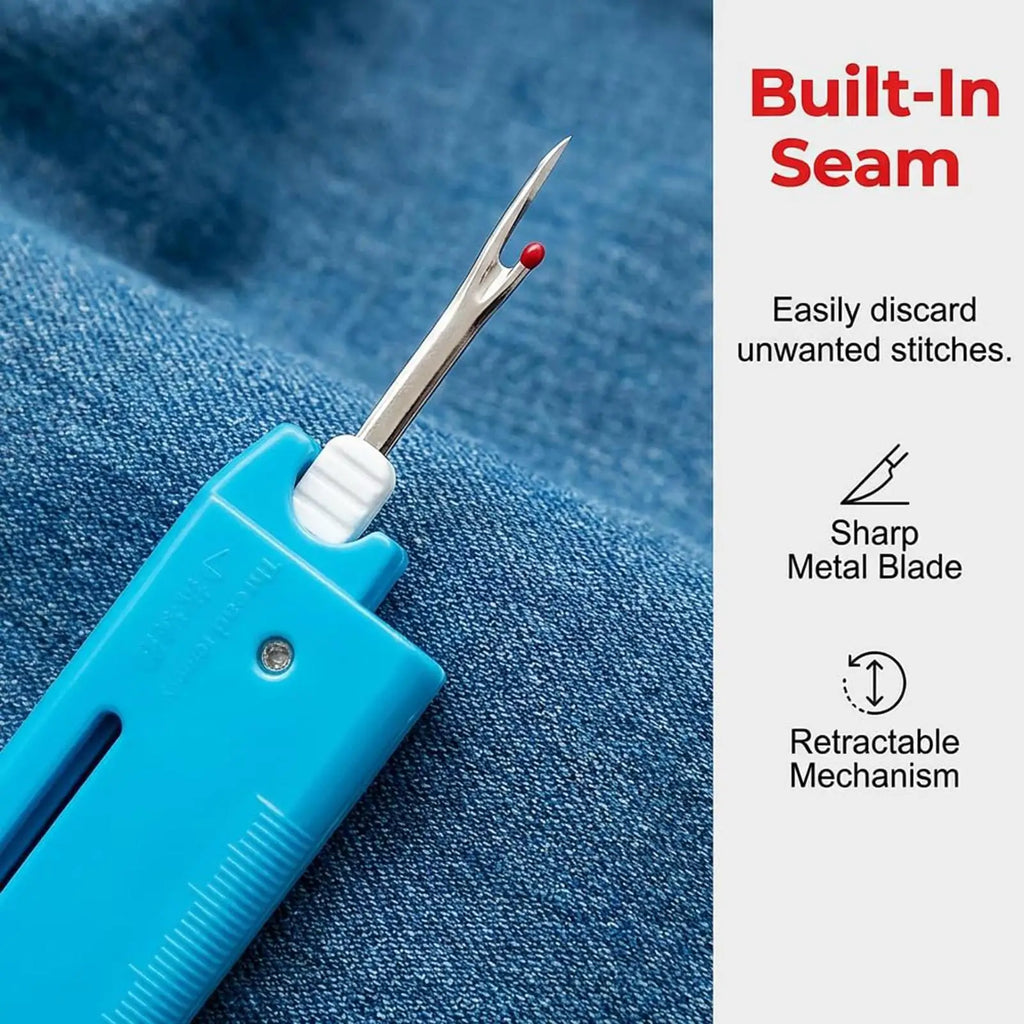 4-in-1 Automatic Needle Threader with Magnifier & Seam Ripper