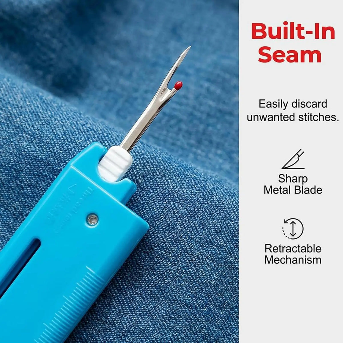 4-in-1 Automatic Needle Threader with Magnifier & Seam Ripper