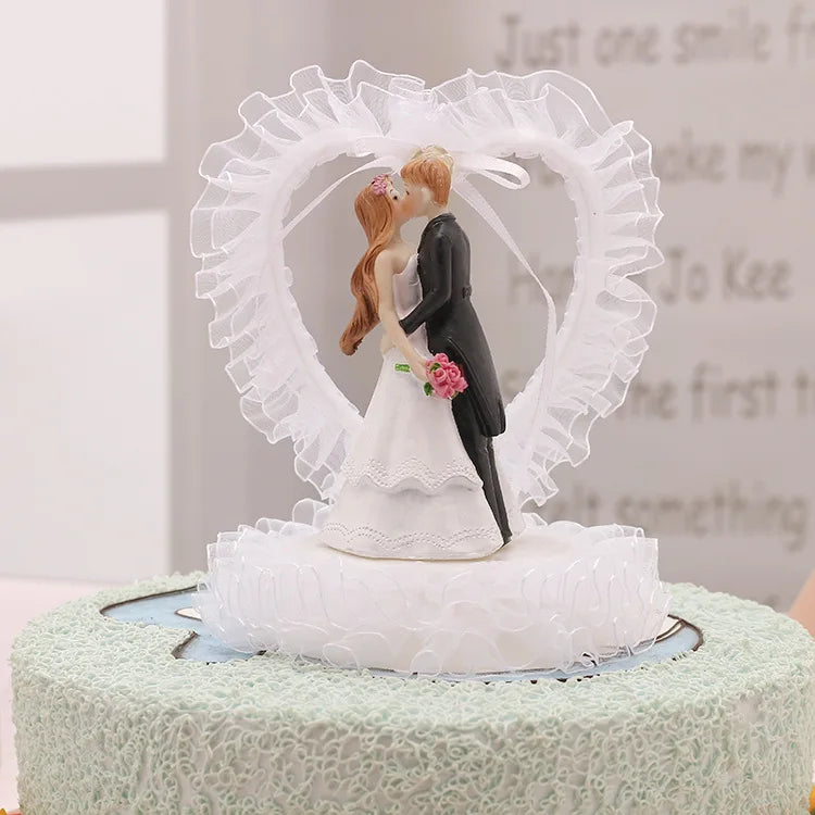 Bride & Groom Wedding Cake Topper | Romantic Resin Keepsake