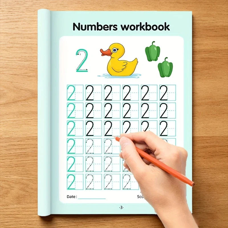 Children's Digital Practice Workbook Tracing Pages Numbers 0-100