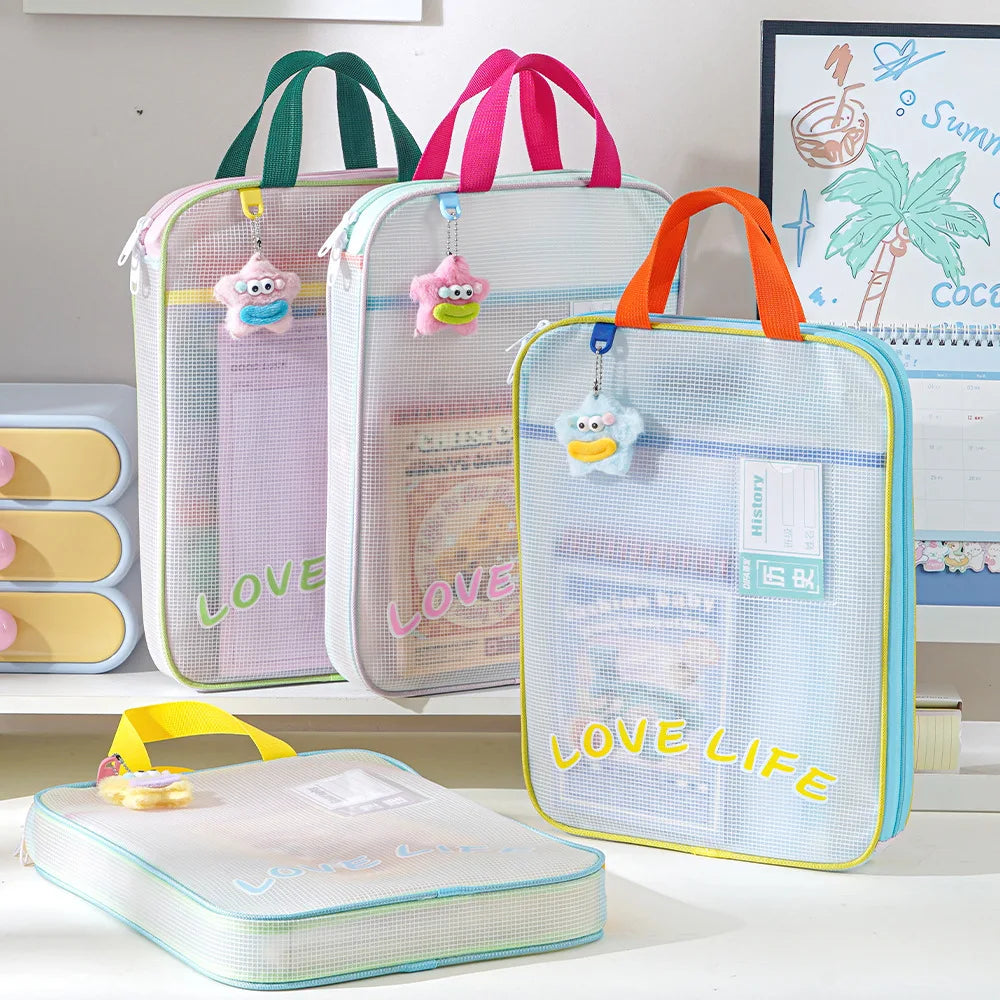 L-Shaped EVA File Bag – Large Opening Stationery Organizer