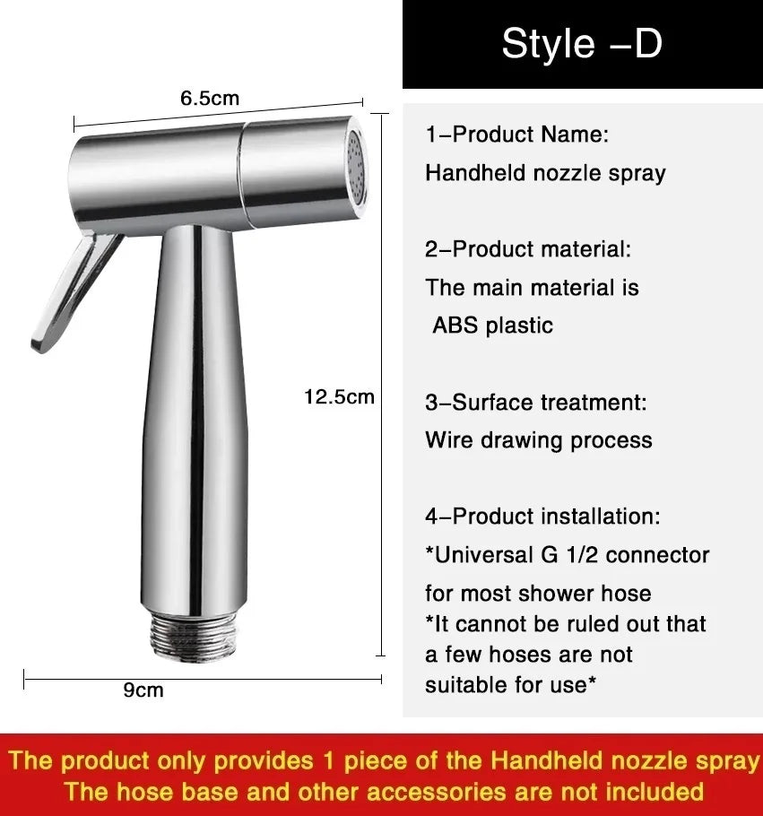 Handheld Bidet Sprayer G1/2" – Toilet & Bathroom Cleaner