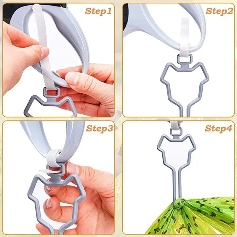 Hands-Free Dog Poop Bag Holder Clip | Leash Accessory